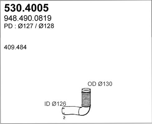ASSO 530.4005 - Гофрована труба вихлопна система autocars.com.ua