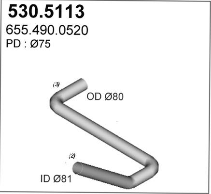 ASSO 530.5113 - Труба вихлопного газу autocars.com.ua