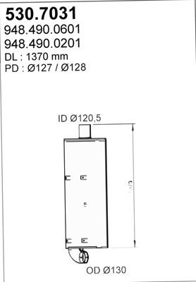 ASSO 530.7031 - Середній / кінцевий глушник ОГ autocars.com.ua