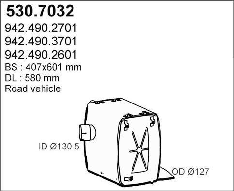 ASSO 530.7032 - Средний / конечный глушитель ОГ autodnr.net