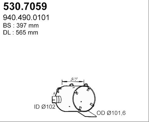 ASSO 530.7059 - Средний / конечный глушитель ОГ avtokuzovplus.com.ua