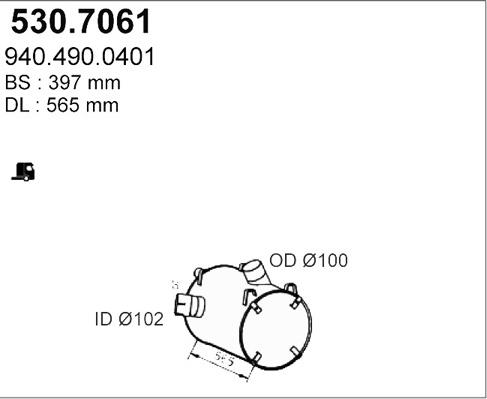 ASSO 530.7061 - Середній / кінцевий глушник ОГ autocars.com.ua
