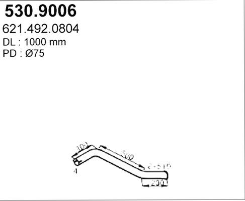 ASSO 530.9006 - Труба вихлопного газу autocars.com.ua