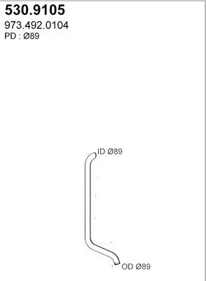 ASSO 530.9105 - Труба вихлопного газу autocars.com.ua
