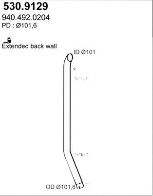 ASSO 530.9129 - Труба вихлопного газу autocars.com.ua