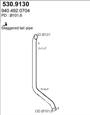 ASSO 530.9130 - Труба вихлопного газу autocars.com.ua