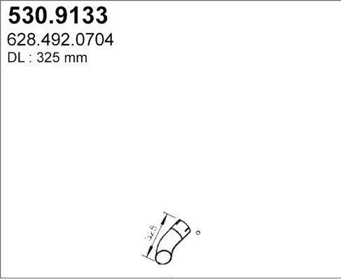 ASSO 530.9133 - Труба вихлопного газу autocars.com.ua