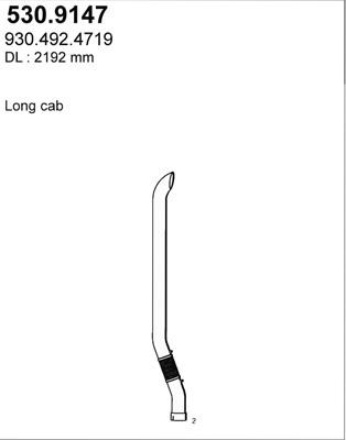 ASSO 530.9147 - Труба вихлопного газу autocars.com.ua
