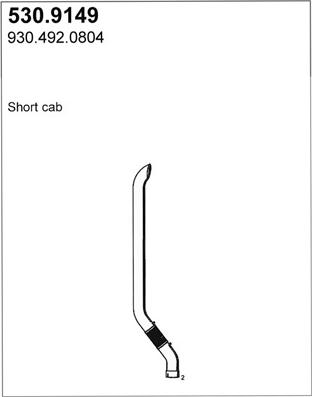 ASSO 530.9149 - Труба вихлопного газу autocars.com.ua