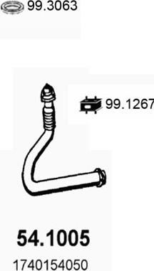 ASSO 54.1005 - Труба вихлопного газу autocars.com.ua