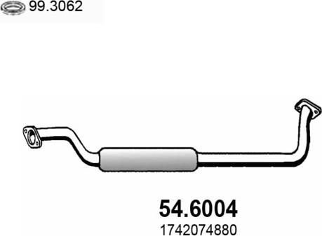ASSO 54.6004 - Середній глушник вихлопних газів autocars.com.ua