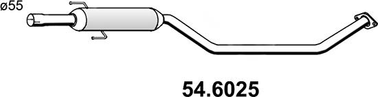 ASSO 54.6025 - Средний глушитель выхлопных газов avtokuzovplus.com.ua