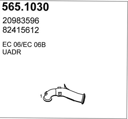 ASSO 565.1030 - Труба вихлопного газу autocars.com.ua