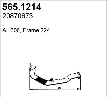 ASSO 565.1214 - Труба выхлопного газа avtokuzovplus.com.ua