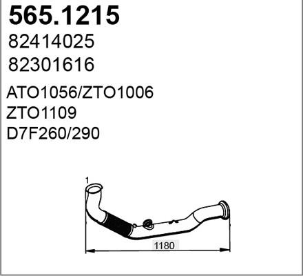 ASSO 565.1215 - Труба вихлопного газу autocars.com.ua