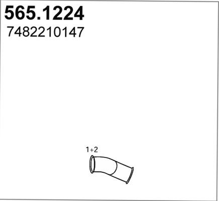 ASSO 565.1224 - Труба вихлопного газу autocars.com.ua