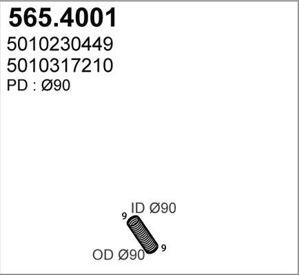 ASSO 565.4001 - Гофрована труба вихлопна система autocars.com.ua