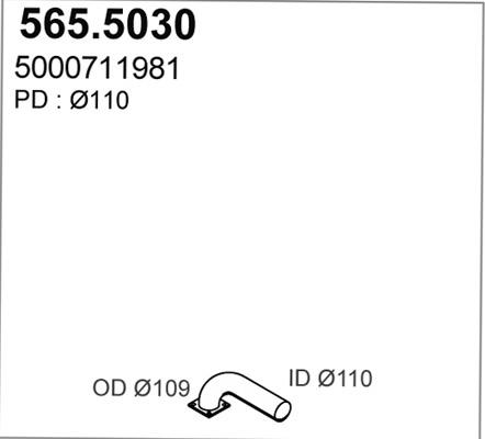 ASSO 565.5030 - Труба выхлопного газа avtokuzovplus.com.ua