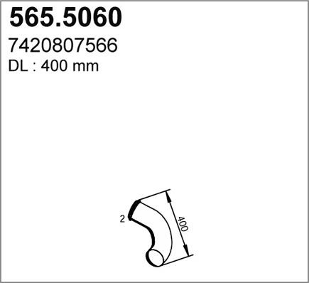 ASSO 565.5060 - Труба вихлопного газу autocars.com.ua