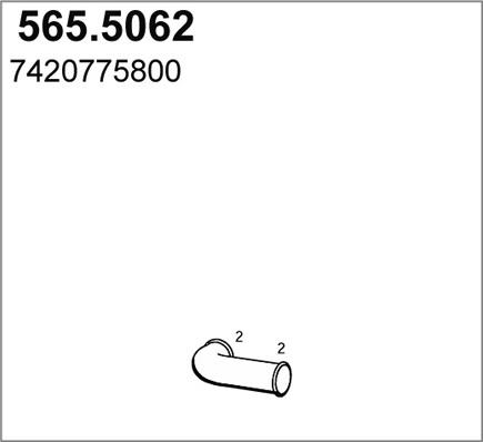 ASSO 565.5062 - Труба вихлопного газу autocars.com.ua