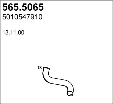 ASSO 565.5065 - Труба вихлопного газу autocars.com.ua