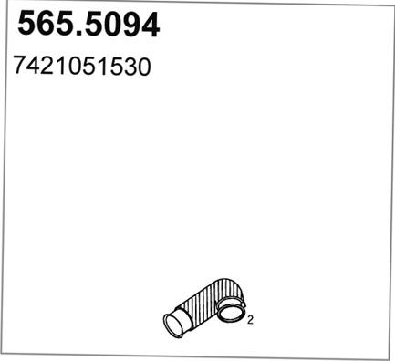 ASSO 565.5094 - Труба вихлопного газу autocars.com.ua