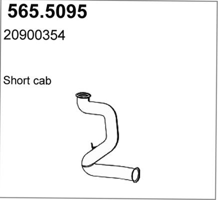 ASSO 565.5095 - Труба вихлопного газу autocars.com.ua