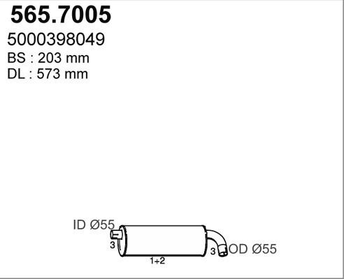 ASSO 565.7005 - Средний / конечный глушитель ОГ avtokuzovplus.com.ua