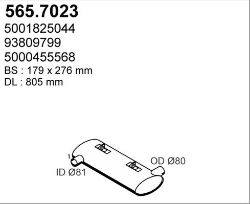 ASSO 565.7023 - Средний / конечный глушитель ОГ avtokuzovplus.com.ua