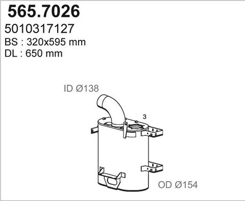 ASSO 565.7026 - Середній / кінцевий глушник ОГ autocars.com.ua