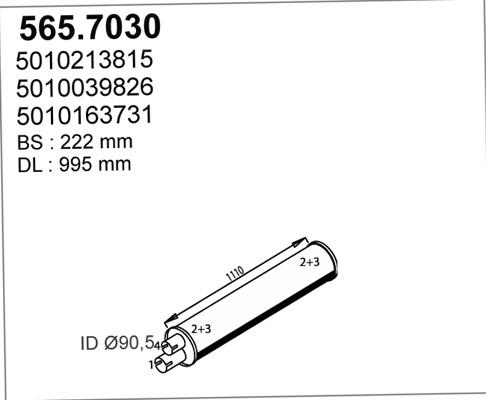 ASSO 565.7030 - Средний / конечный глушитель ОГ autodnr.net