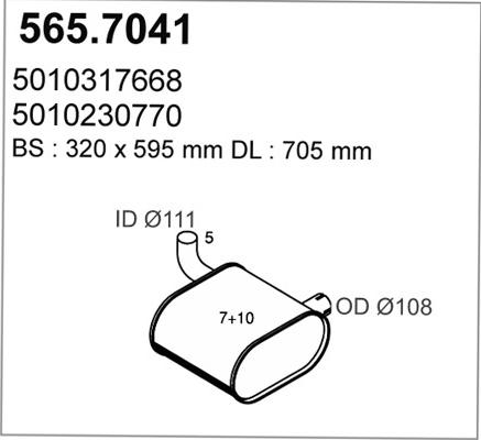 ASSO 565.7041 - Середній / кінцевий глушник ОГ autocars.com.ua