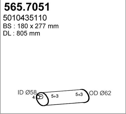 ASSO 565.7051 - Средний / конечный глушитель ОГ autodnr.net