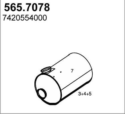 ASSO 565.7078 - Средний / конечный глушитель ОГ autodnr.net