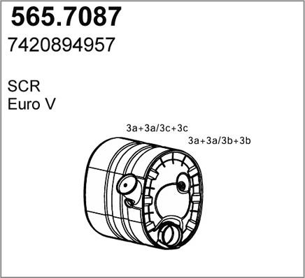 ASSO 565.7087 - Середній / кінцевий глушник ОГ autocars.com.ua