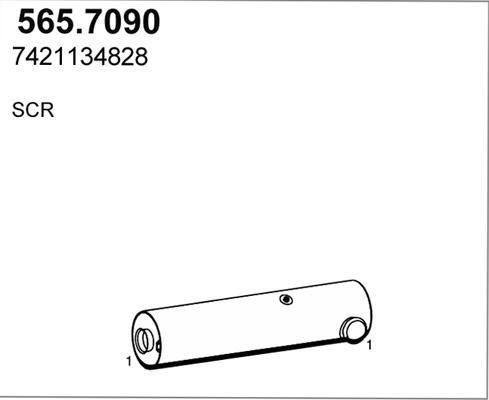 ASSO 565.7090 - Середній / кінцевий глушник ОГ autocars.com.ua