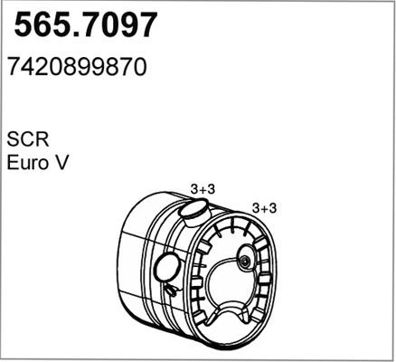 ASSO 565.7097 - Середній / кінцевий глушник ОГ autocars.com.ua