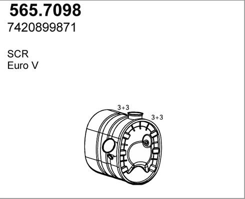 ASSO 565.7098 - Середній / кінцевий глушник ОГ autocars.com.ua