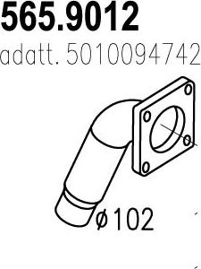 ASSO 565.9012 - Труба вихлопного газу autocars.com.ua