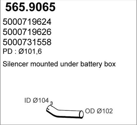 ASSO 565.9065 - Труба выхлопного газа autodnr.net