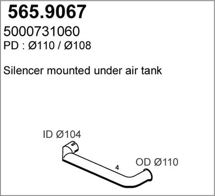 ASSO 565.9067 - Труба выхлопного газа autodnr.net