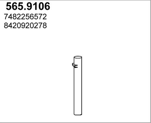 ASSO 565.9106 - Труба вихлопного газу autocars.com.ua