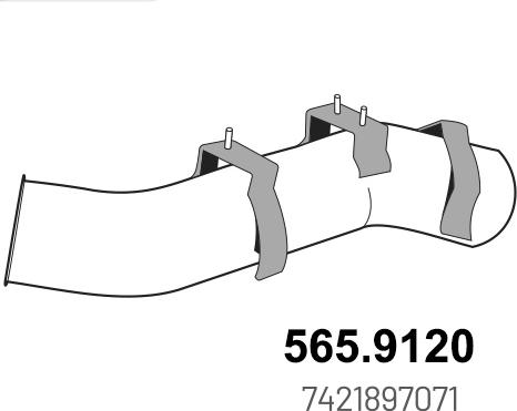 ASSO 565.9120 - Труба вихлопного газу autocars.com.ua