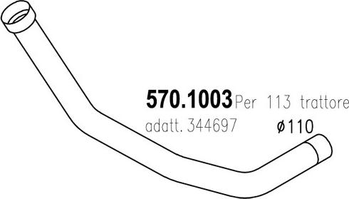 ASSO 570.1003 - Труба вихлопного газу autocars.com.ua