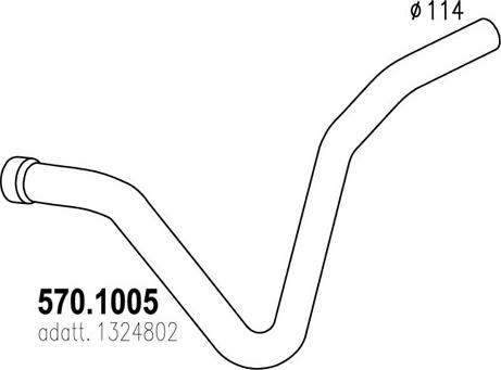 ASSO 570.1005 - Труба вихлопного газу autocars.com.ua