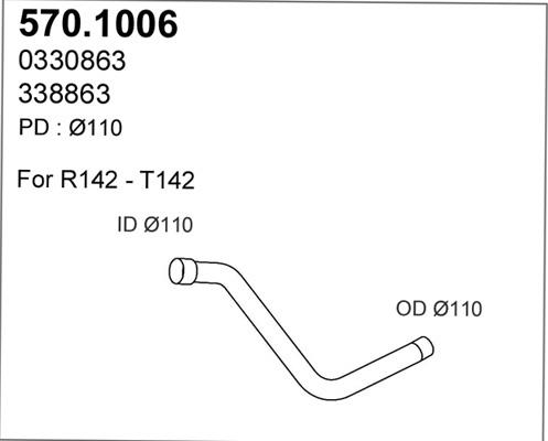 ASSO 570.1006 - Труба вихлопного газу autocars.com.ua