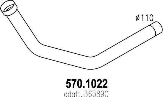 ASSO 570.1022 - Труба вихлопного газу autocars.com.ua