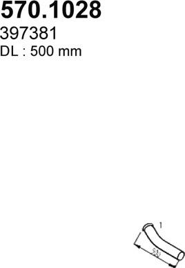 ASSO 570.1028 - Труба вихлопного газу autocars.com.ua
