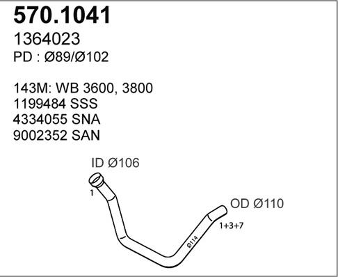 ASSO 570.1041 - Труба вихлопного газу autocars.com.ua