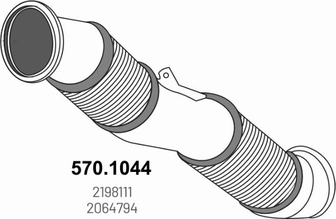 ASSO 570.1044 - Труба вихлопного газу autocars.com.ua